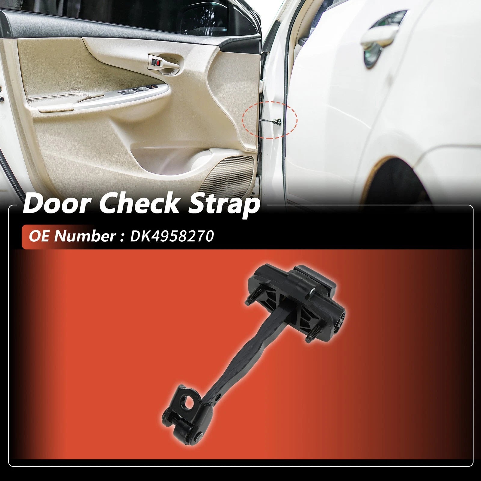 Door Check Strap Front Left Right Replacement for Ford Fiesta (2009–2019)