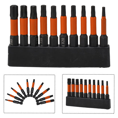 Screwdriver Bit Set for Hex Shank T40 (6.35mm)