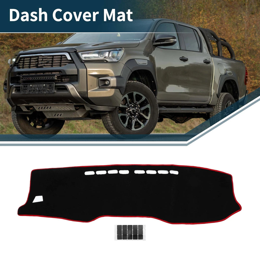 Dashboard Dash Cover Mat for Toyota Hilux (2017–2020) with Sticker 1 Set