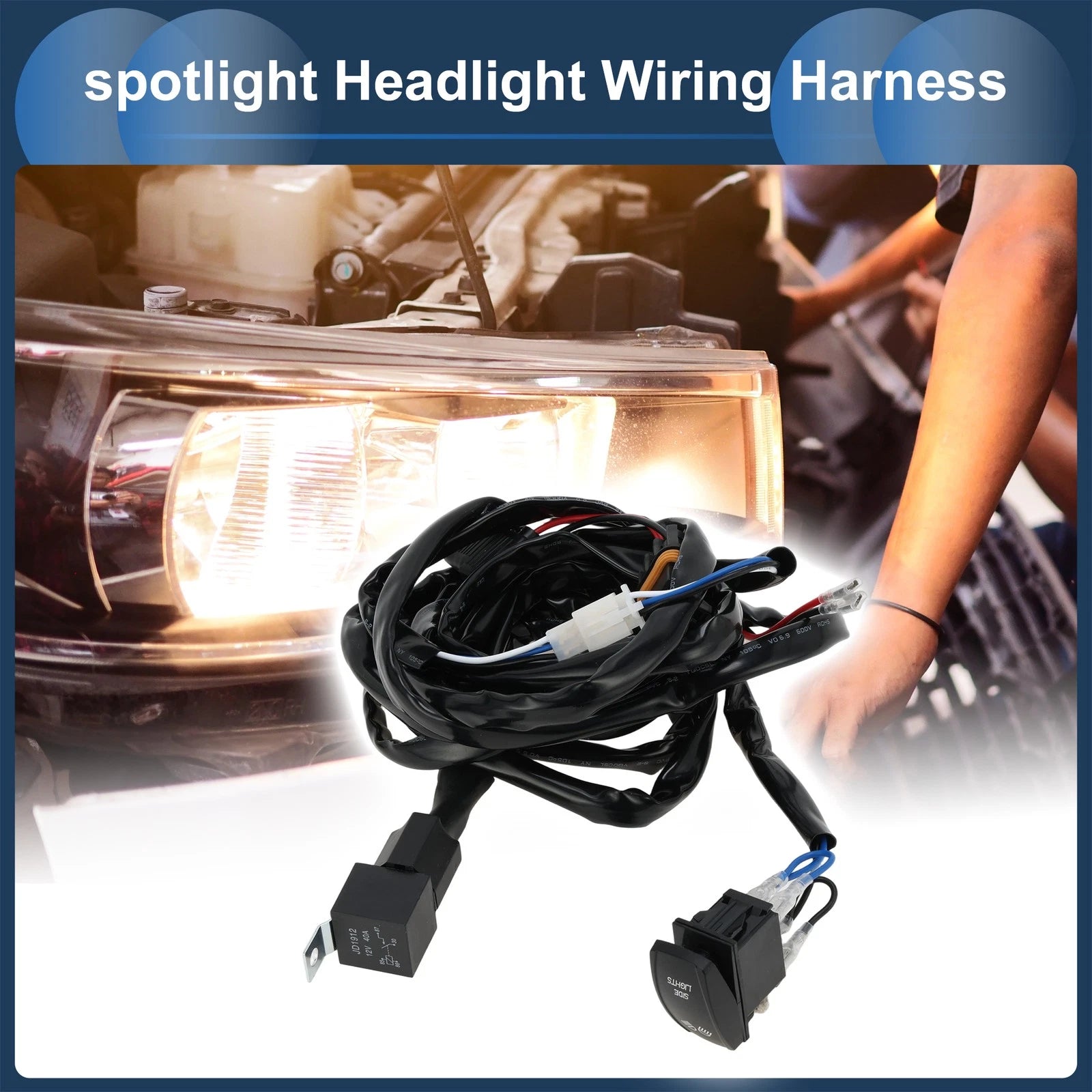 Headlight Cable Repair Kit for - 4 Terminal Plug Set