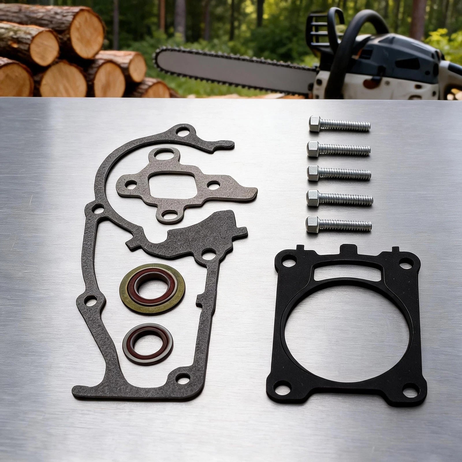 Chainsaw Maintenance Kit for MS462 (3 Gaskets, 2 Seals, 2 Screws)