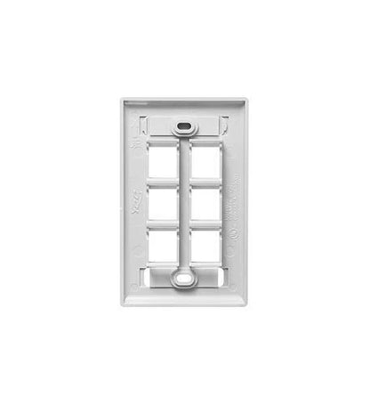 1-Gang 6-Port Faceplate for ICC IC107S06WH