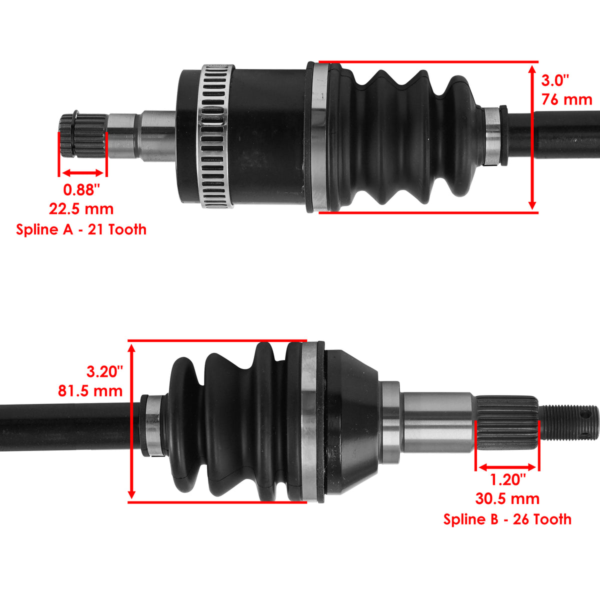 Front CV Axle Replacement Kit for Can-Am Outlander 1000 1000R 650 (2019–)