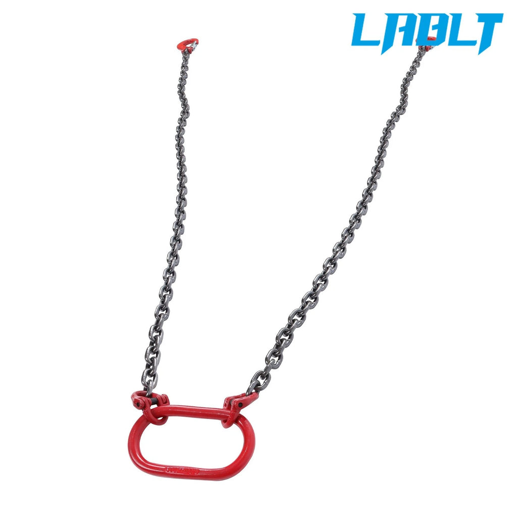 2X 5/16" × 5' G80 Chain Sling for Lifting with Grab Hooks (6600 lbs)