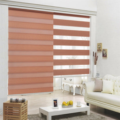 Cordless Zebra Roller Blinds for Home (72" Height) - Brown