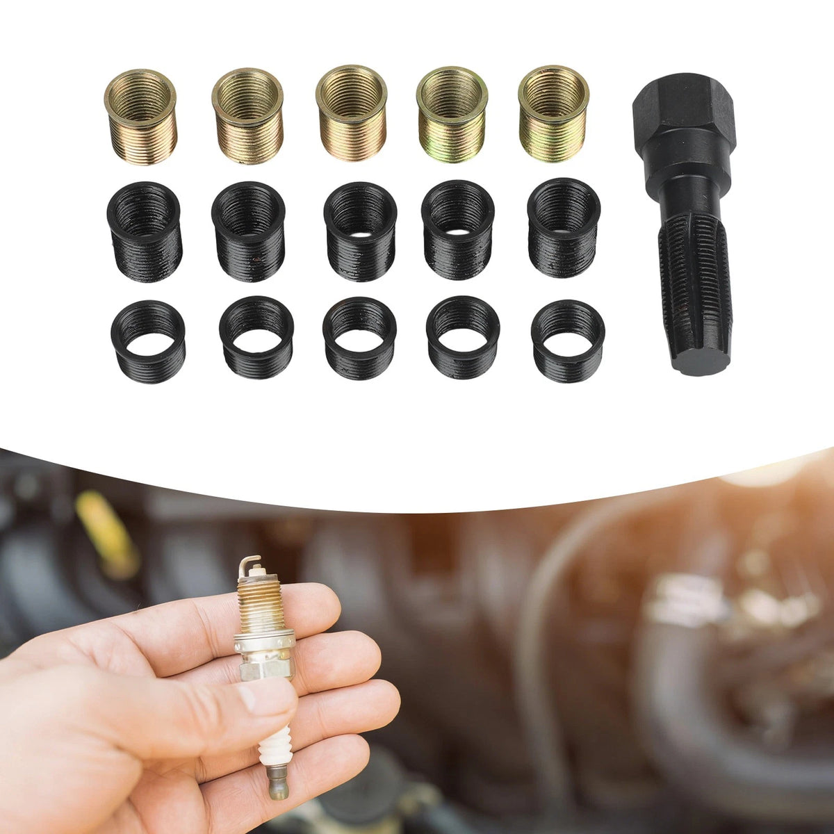 M14 x 1.25 Thread Repair Kit for Spark Threads (16 Pieces)