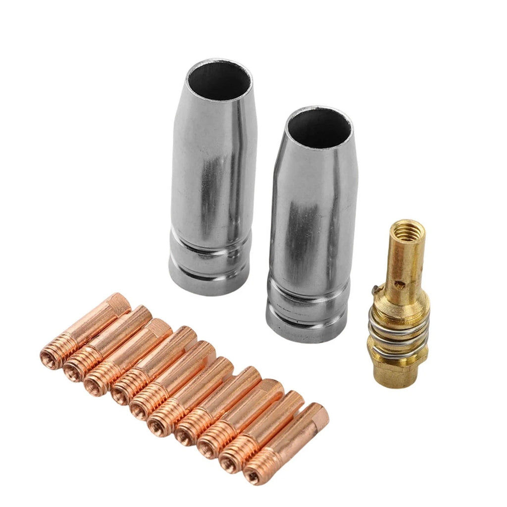 13PCS MIG Welding Kit with 10mm Copper Tips, Gas Nozzle, Gas Diffuser