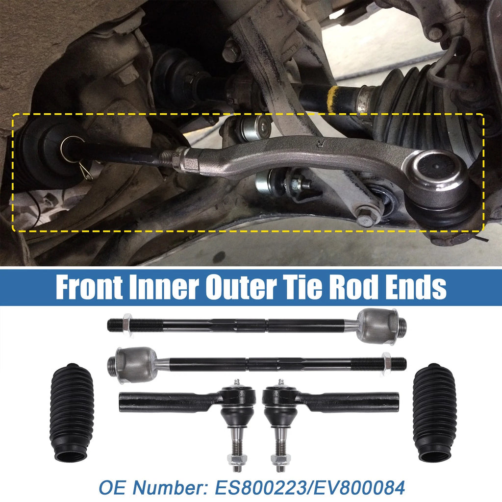 6pcs Front Inner Outer Tie Rod End Links Replacement for Cadillac Escalade (2002–2014)