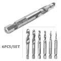 6pc HSS Drill Tap Combination Drill Tap Bit M3-M10 Countersink Deburr Kit Metric