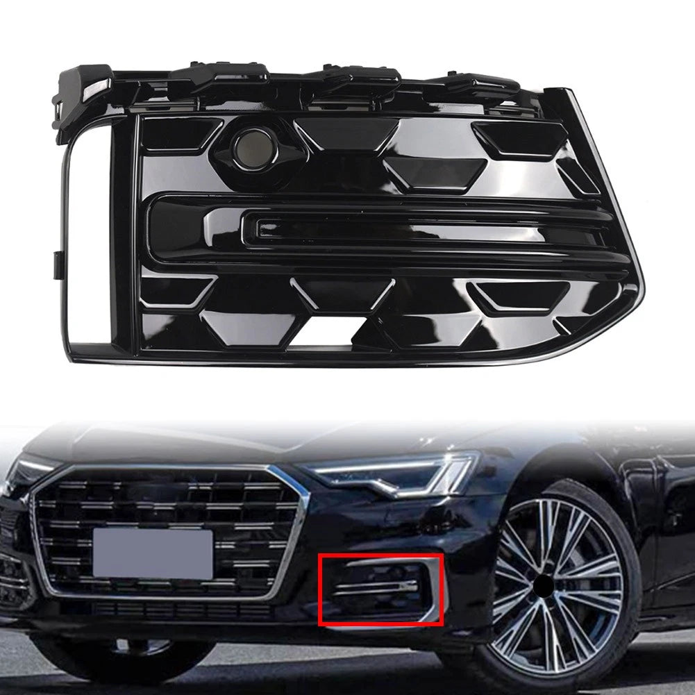 Right Front Fog Light Frame Cover for Audi A6 C8 S6 (2023–2025) - Glossy Black