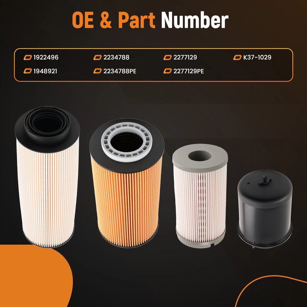 Filter Kit for MX13 Engine (1922496, 2277129, K37-1029, 2234788PE) 4Pcs
