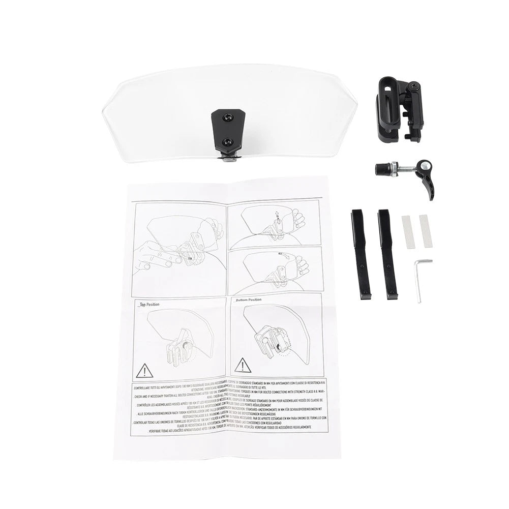 Universal Adjustable Clip-On Windshield Air Deflector Clear/Black