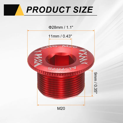 Crank Cover Screw M20 Aluminum Alloy Crank Fixing Bolt for Bike (—–—)