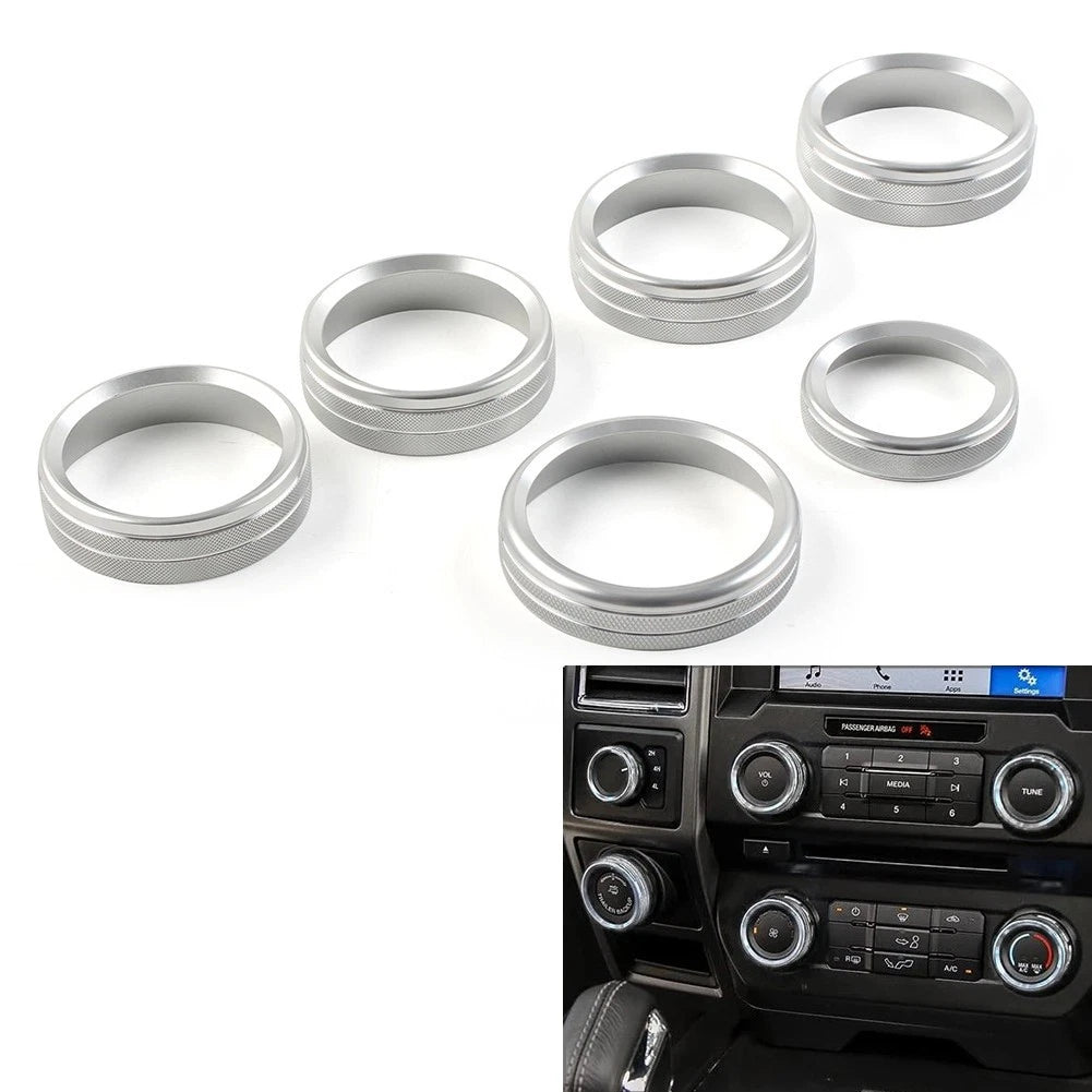 Air Conditioning Switch CD Button Ring Molding for Ford F150 XLT (2015–2020) Silver