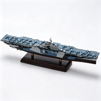 Diecast Model USS Franklin CV-13 Aircraft Carrier with 30 Deck Planes & Stand