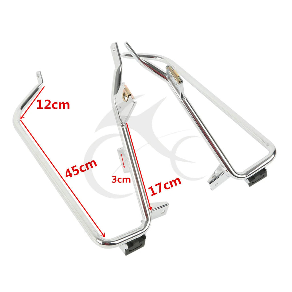 Chrome/Black Saddlebag Support Bracket for Harley Touring Road Glide (2009–2013)