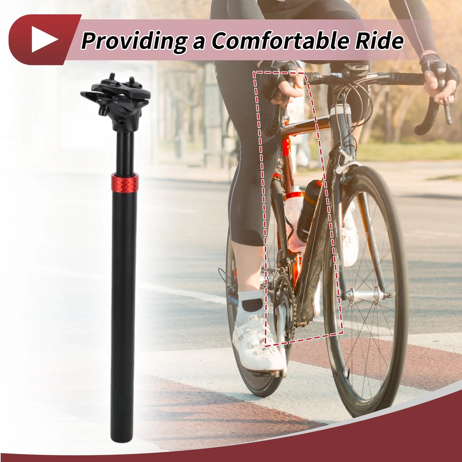 Suspension Seatpost Replacement 27.2x400mm for Bike Bicycle (2010–2025)