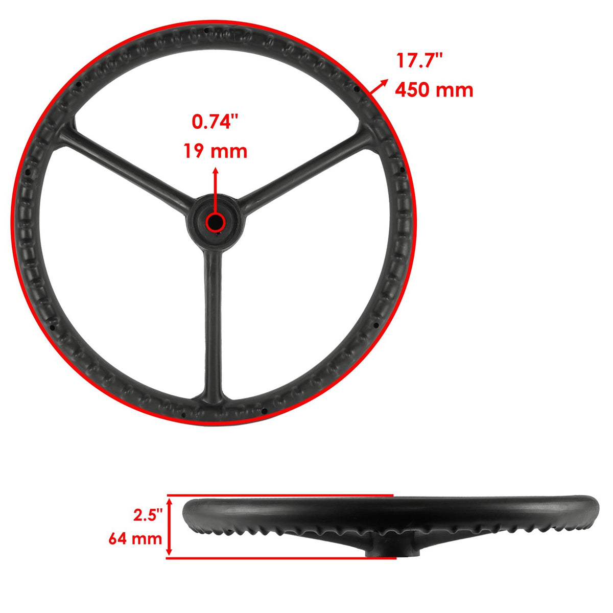 Caltric Steering Wheel Replacement for Ford New Holland 2N3600 (2005–2015)