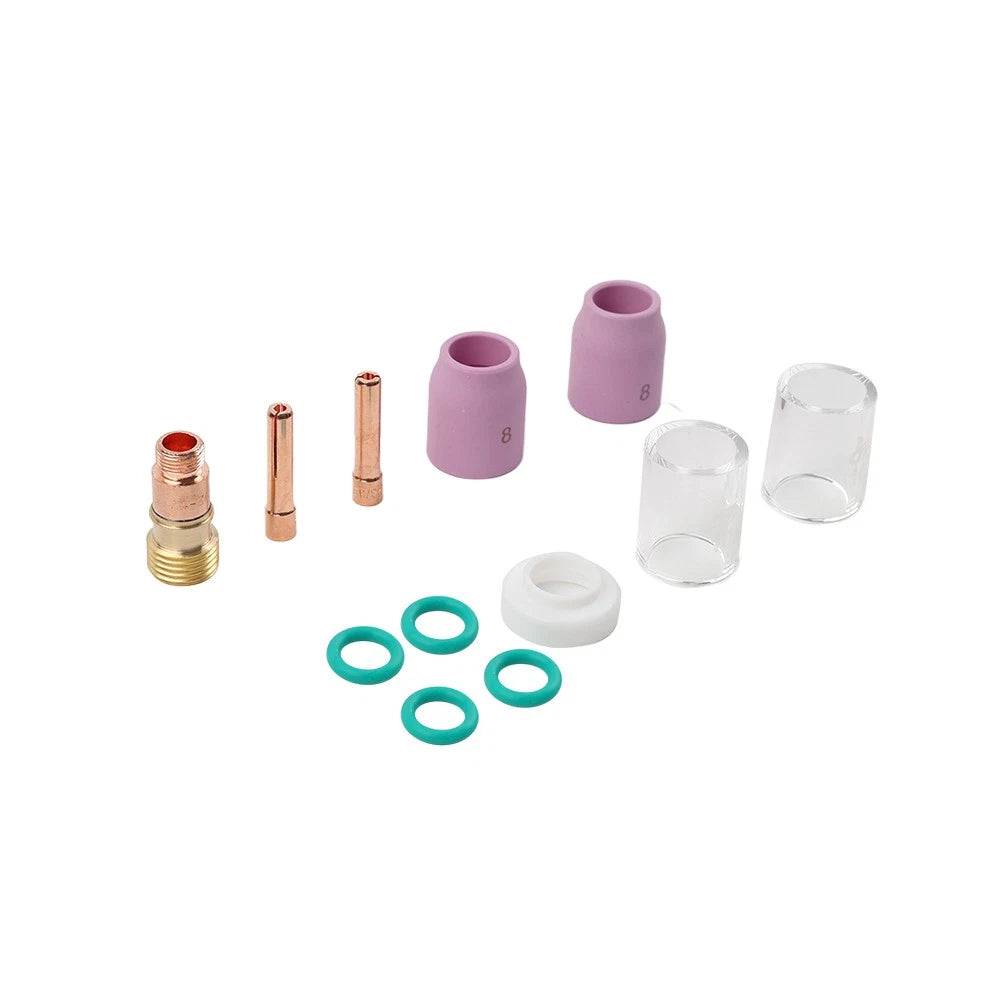 12Pcs TIG Welding Torch Stubby Gas Lens #10 Pyrex Glass Cup Kit for WP-17/18/26