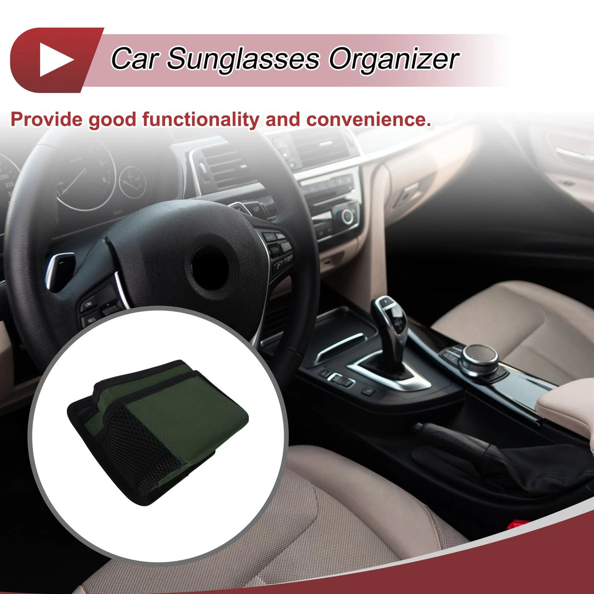 Sunglasses Holder for Car Door Side Seat Back (Oxford Cloth, Green)