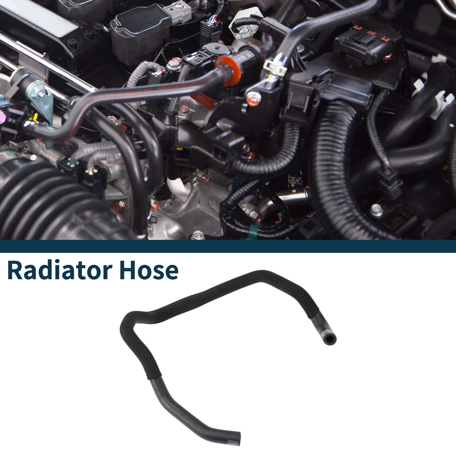 Radiator Hose Replacement for Audi A6 2007–2011 Rubber Black 1 Piece