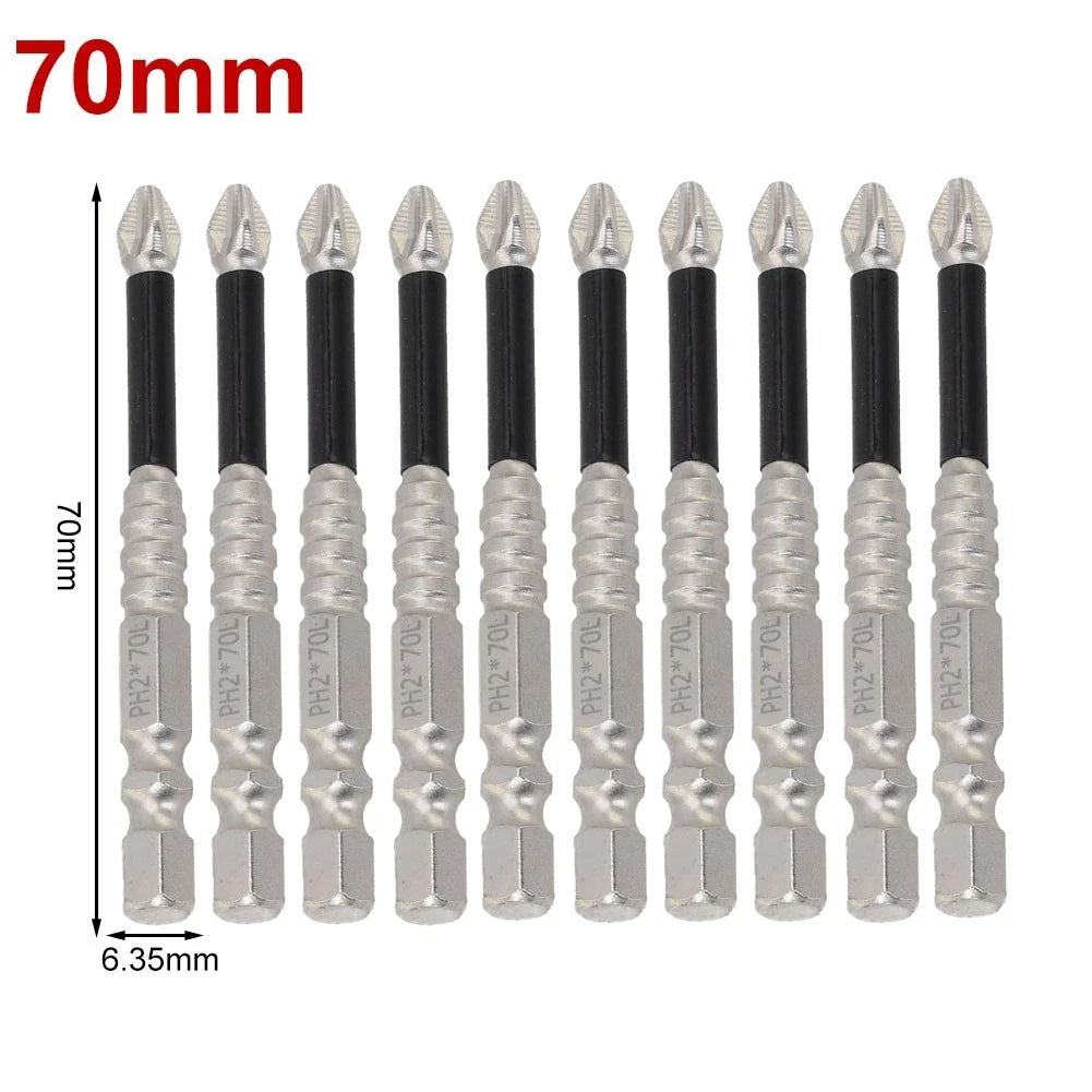 10-Piece Magnetic Screwdriver Bit Set for Strong Driving
