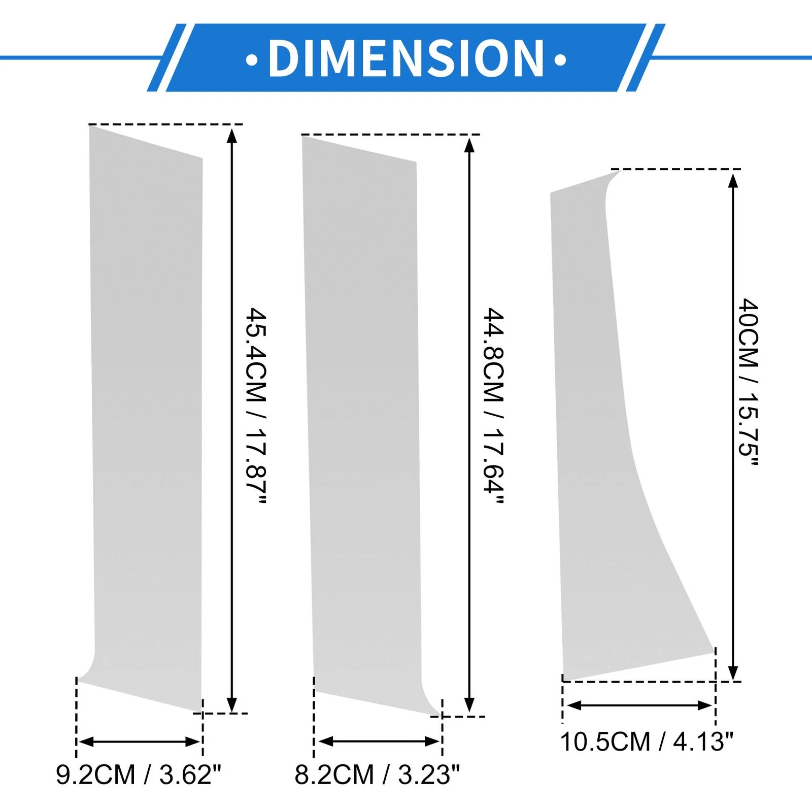 Door Pillar Window Trim 6 Pcs Replacement for Mitsubishi Outlander (2014–2020)