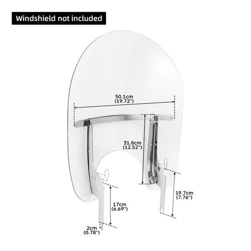 Windshield Bracket Mount for Harley Touring Road King (1994–2025) Black/Chrome