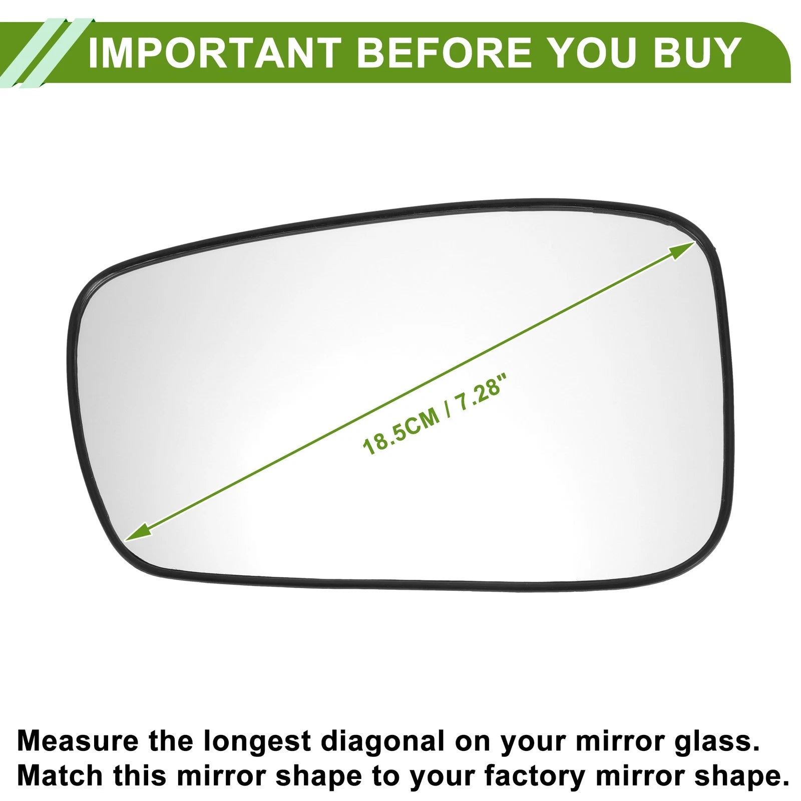 Left Side Mirror Glass Non Heated Replacement for Hyundai Sonata (2011-2014)