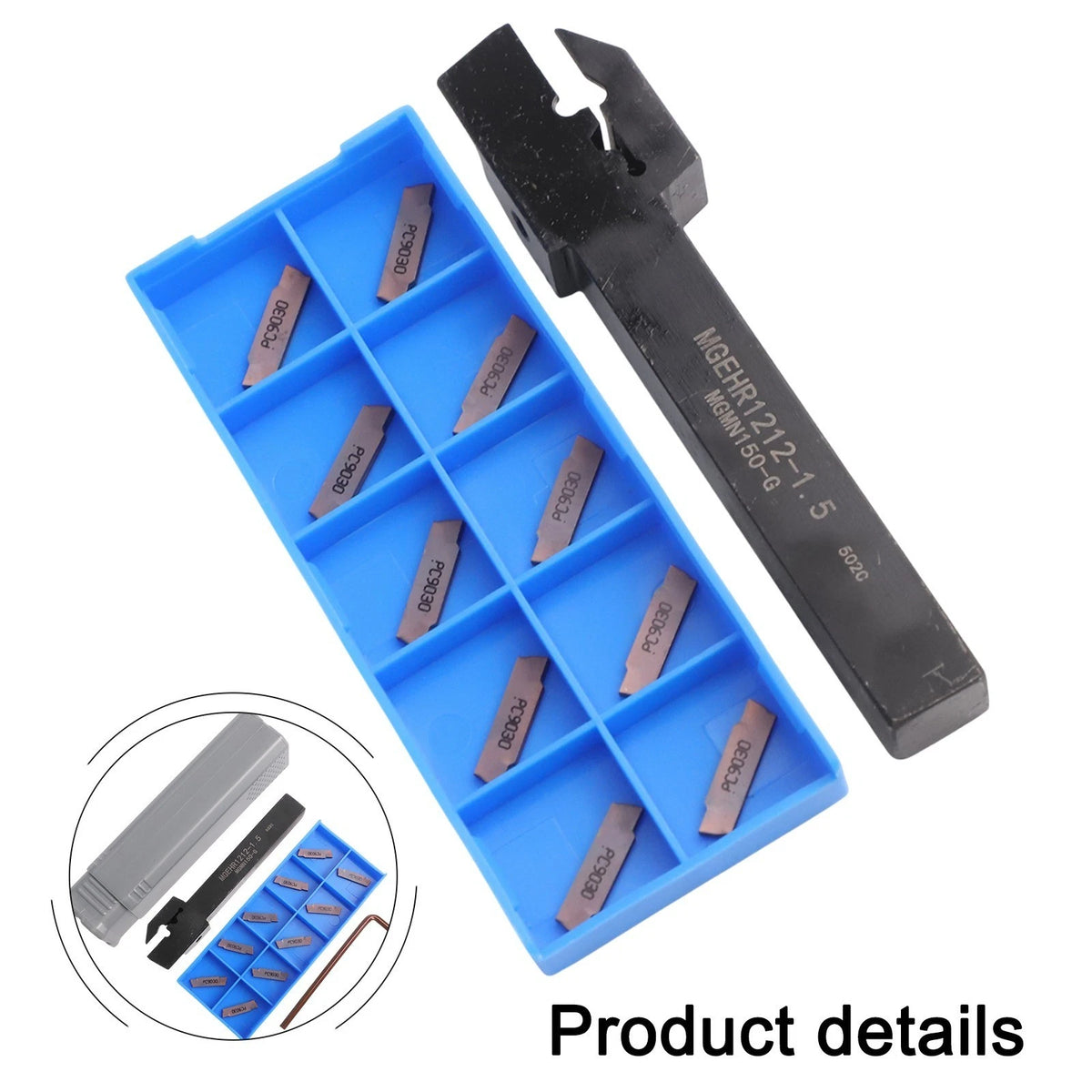 CNC Tool Holder MGEHR1212 1 5 with 10 Inserts for Enhanced Performance