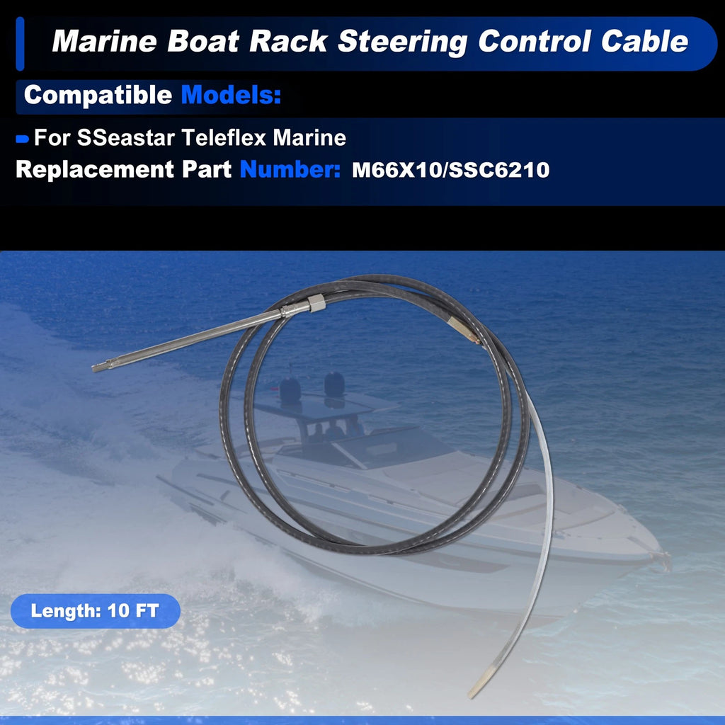 M66X10 Steering Control Cable for Marine Boat (10 ft)