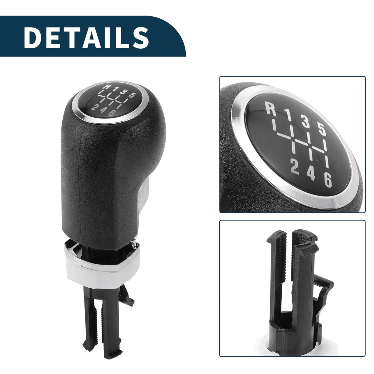 6 Speed Manual Gear Shifter Knob for Opel Corsa D (2006–2015) Plastic