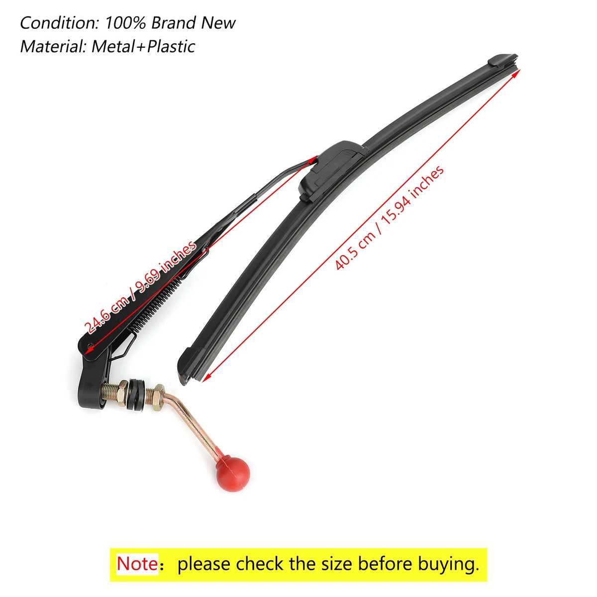 Manual Windshield Wiper Blade for Kawasaki Mule & Polaris Ranger