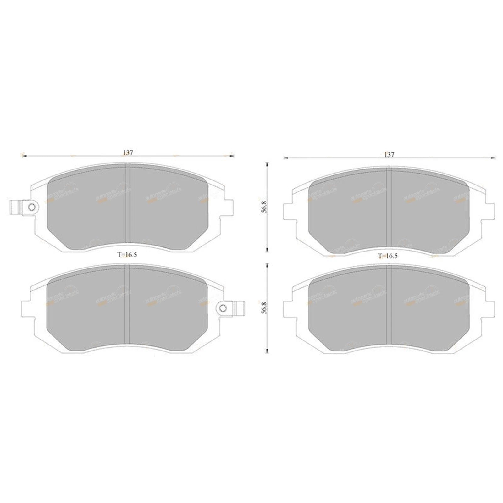 Front Disc Brake Pad Set for Subaru XV GP7 (2012–2017) FB20A
