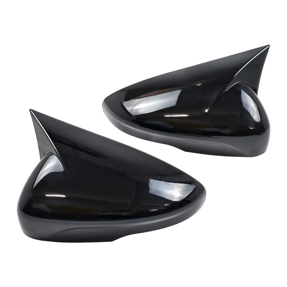 Set of 2 Horn Style Side Mirror Cover Caps Gloss Black for Ford Focus MK4 (2019–2024)