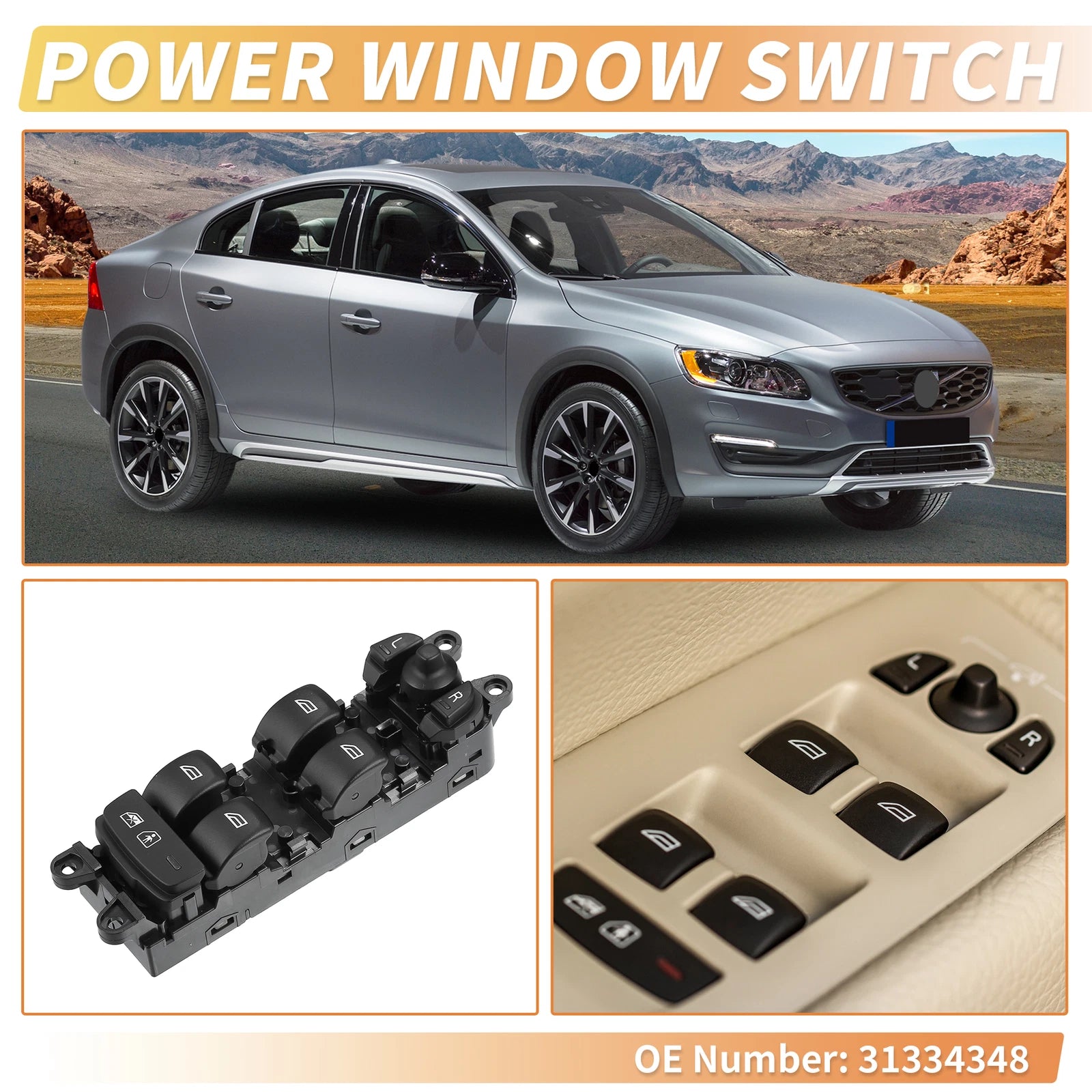 Power Window Switch for Volvo S60 V60 XC60 (No. 31334348)