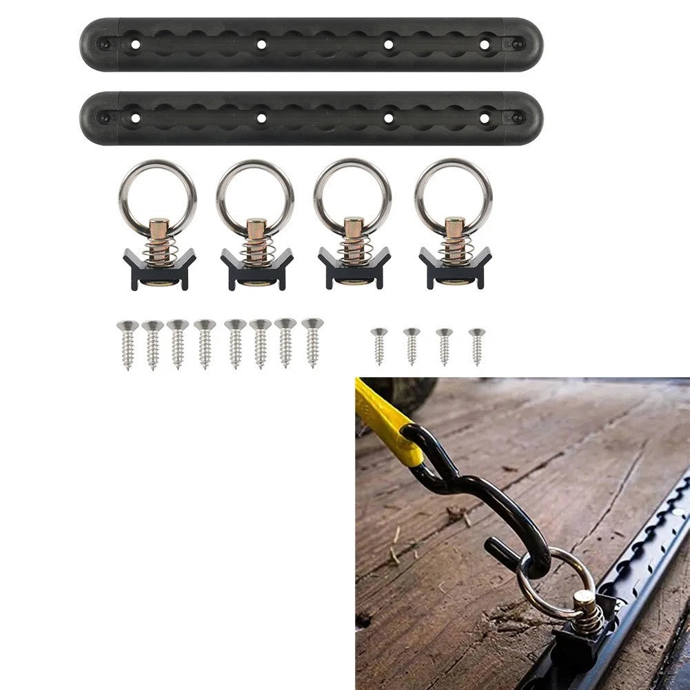 Set of 2 Cargo Control L Track Tie Down System 12 Inch Rails for Securing Cargo