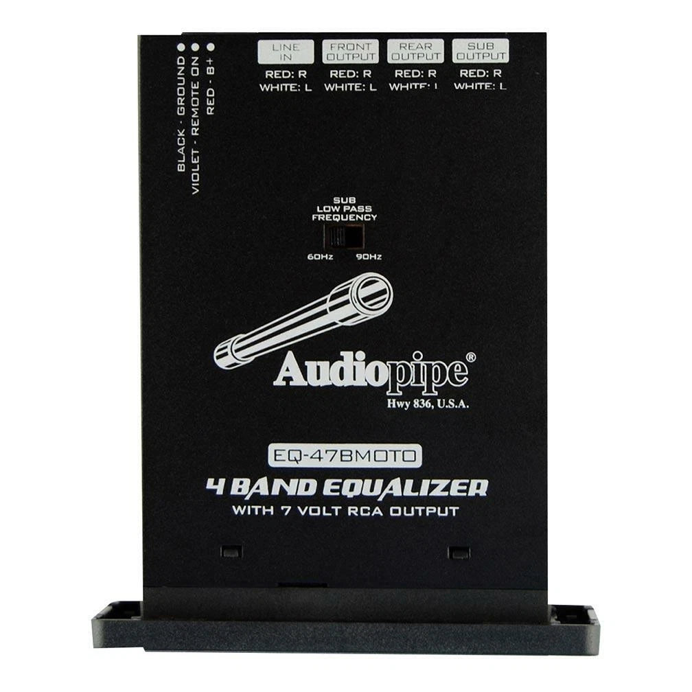 Audiopipe EQ47BMOTO 4 Band Graphic Equalizer for Motorcycle