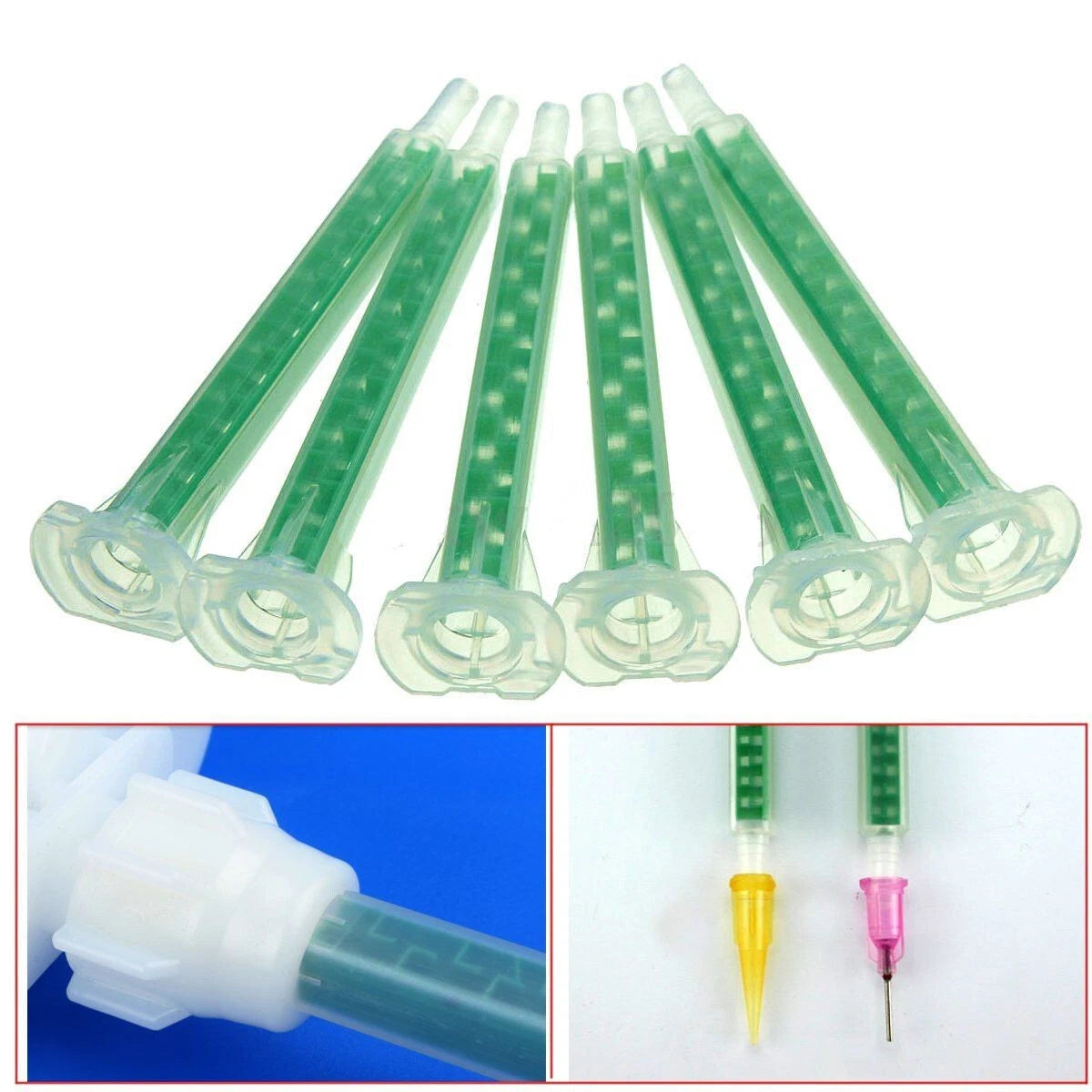 50x Plastic Mixing Tube Nozzle 83mm for 50ml 37ml Syringe