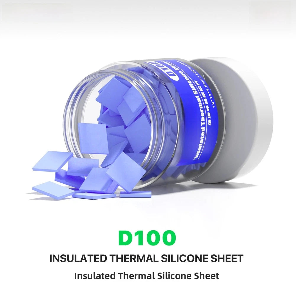 D100 Silicone Grease Pad for CPU Chip Mounting (1.2x1.2x0.15cm)