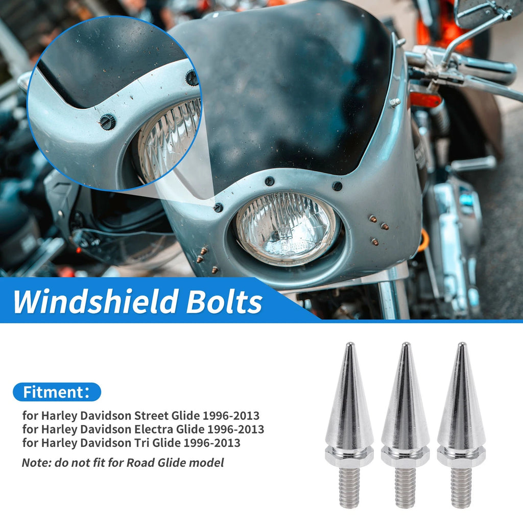 Windshield Bolts for Harley Davidson Street Glide (1996–2013) Electroplated