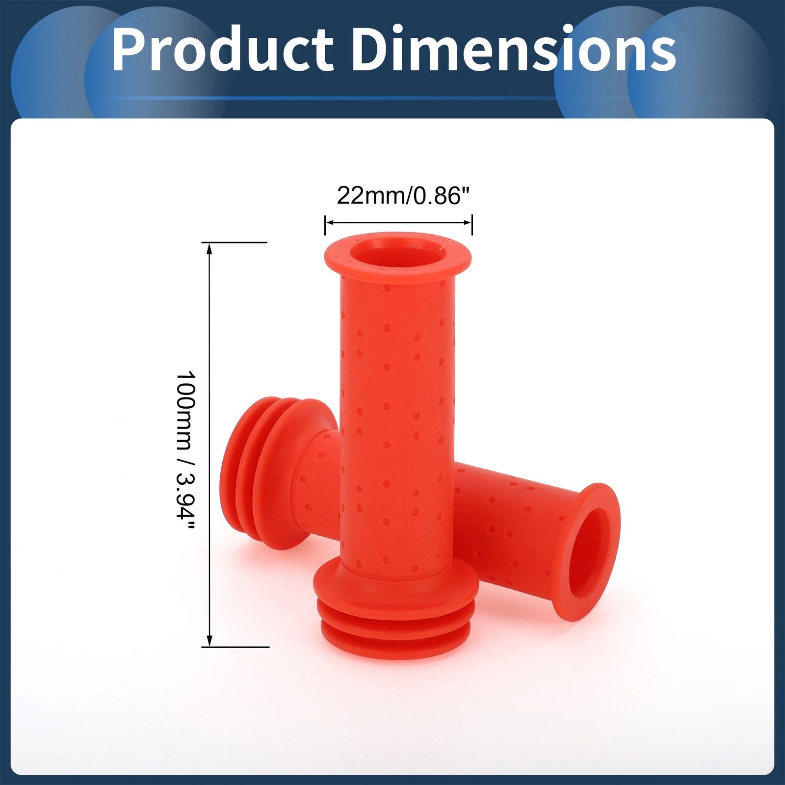 Bike Handlebar Grips Cover 100mm End Grip Protector Rubber Non-Slip Pair