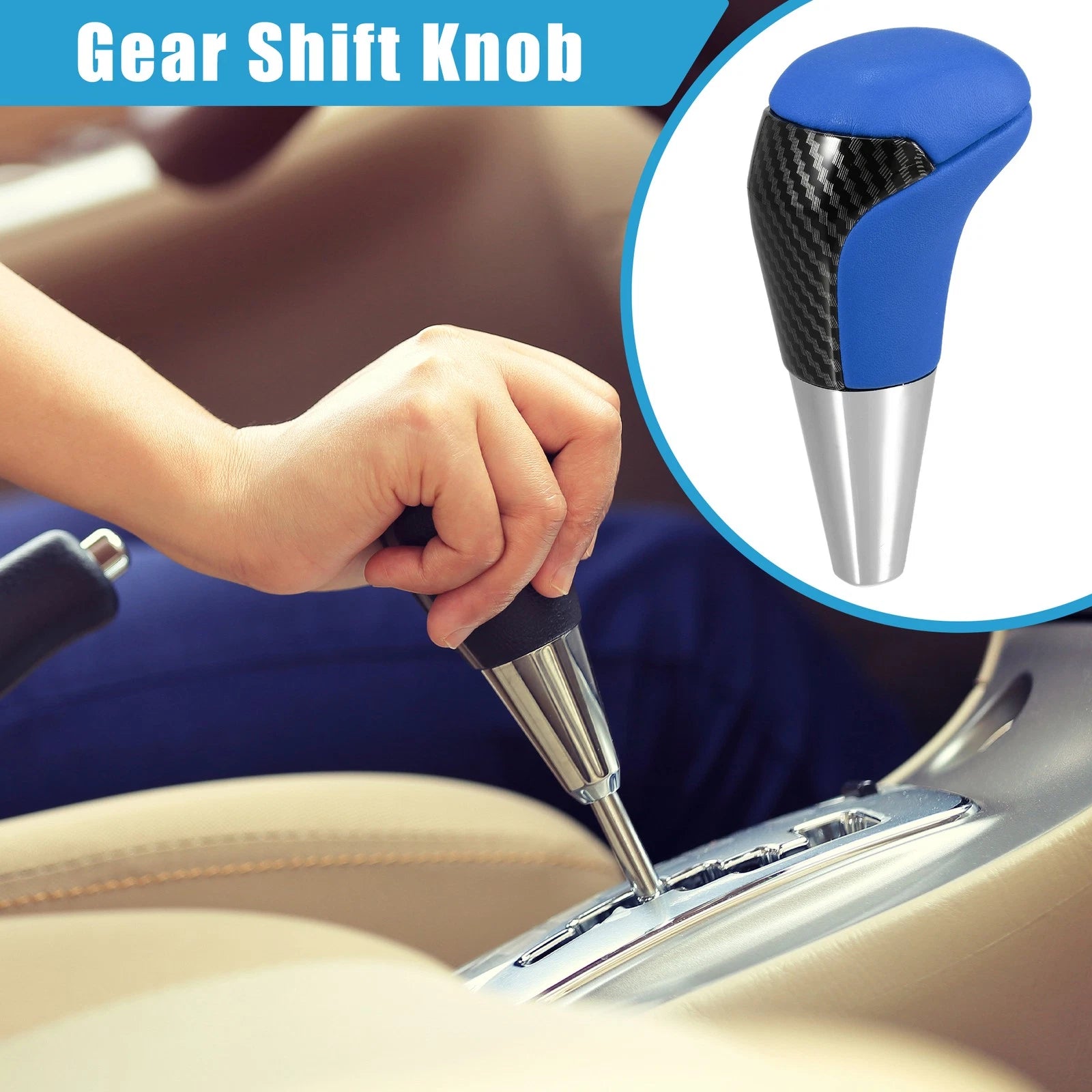 Gear Shift Knob Replacement Carbon Fiber Pattern for Toyota Unpunched (2014–2019)