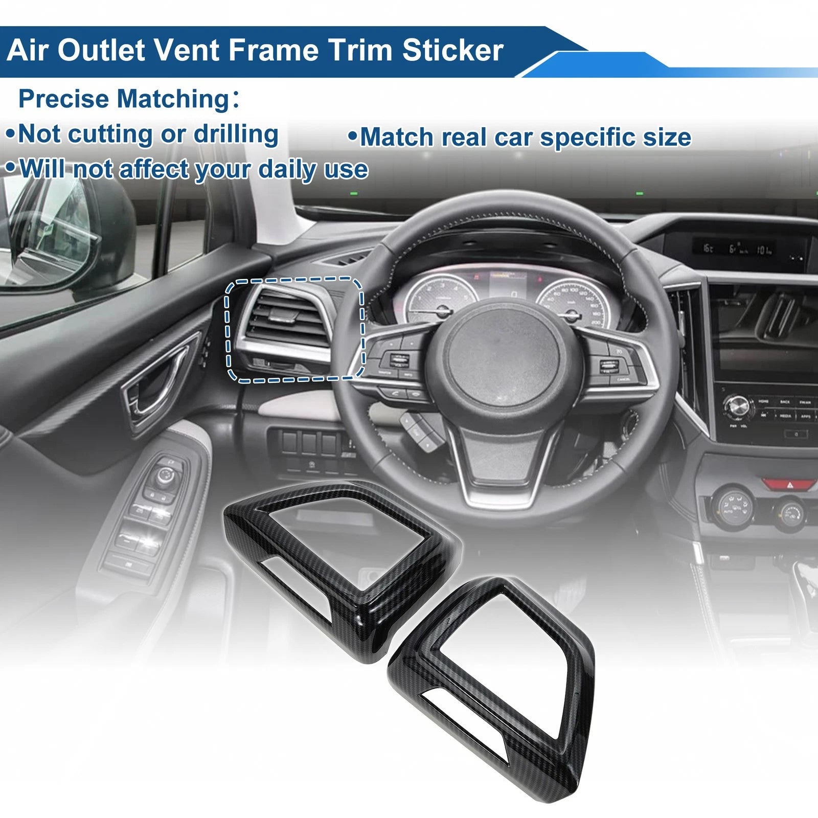 Center Console Air Vent Cover Trim Kit for Center Console (Front Left Right)