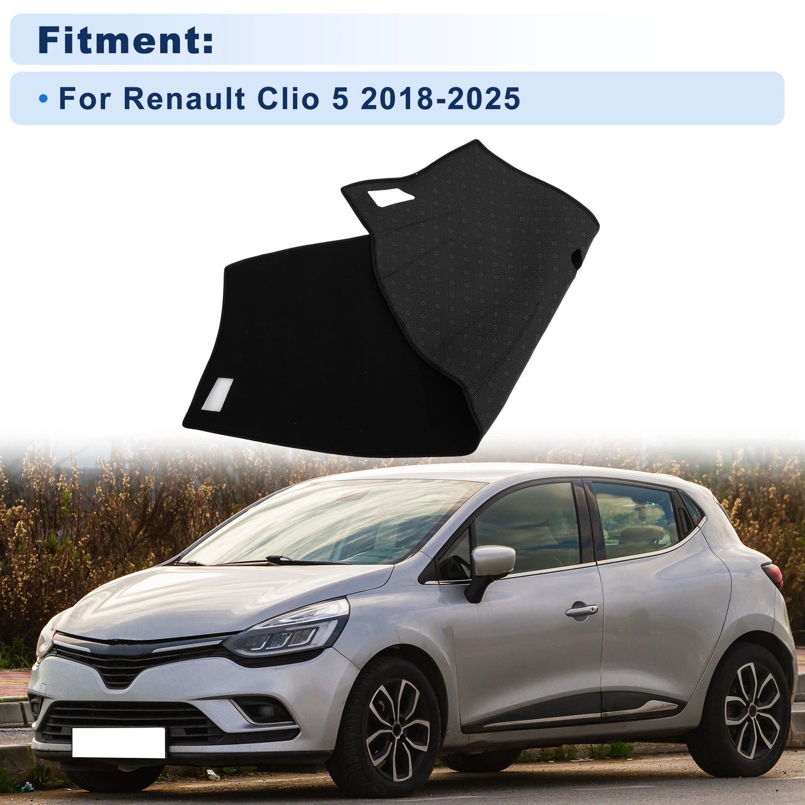 Dash Cover for Renault Clio 5 (2018–2025) Polyester Black