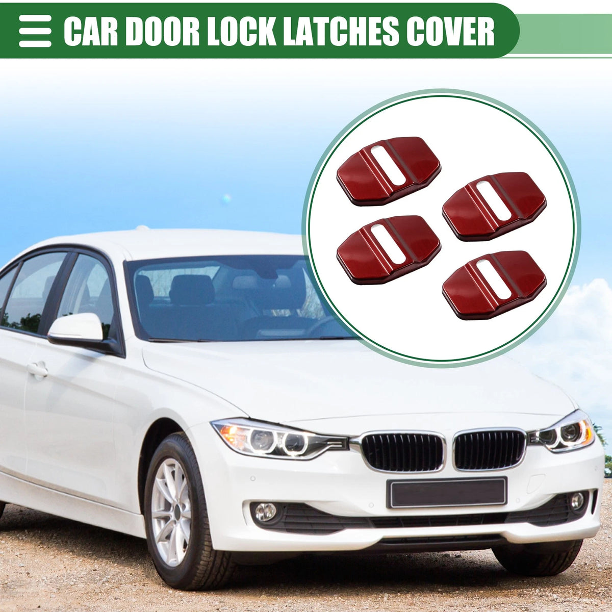 4PCS Door Latch Lock Cover Protector for BMW 1 Series 2 Series X5 (2001–2024)