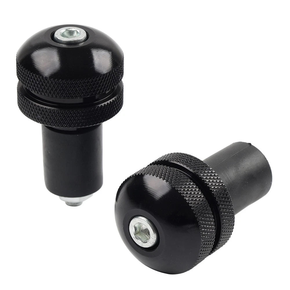 Universal 7/8 Motorcycle Handlebar Grips Bar End Cap Plug Slider Black