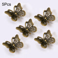 5Pcs Vintage Butterfly Cabinet Knob Pull Handle Zinc Alloy
