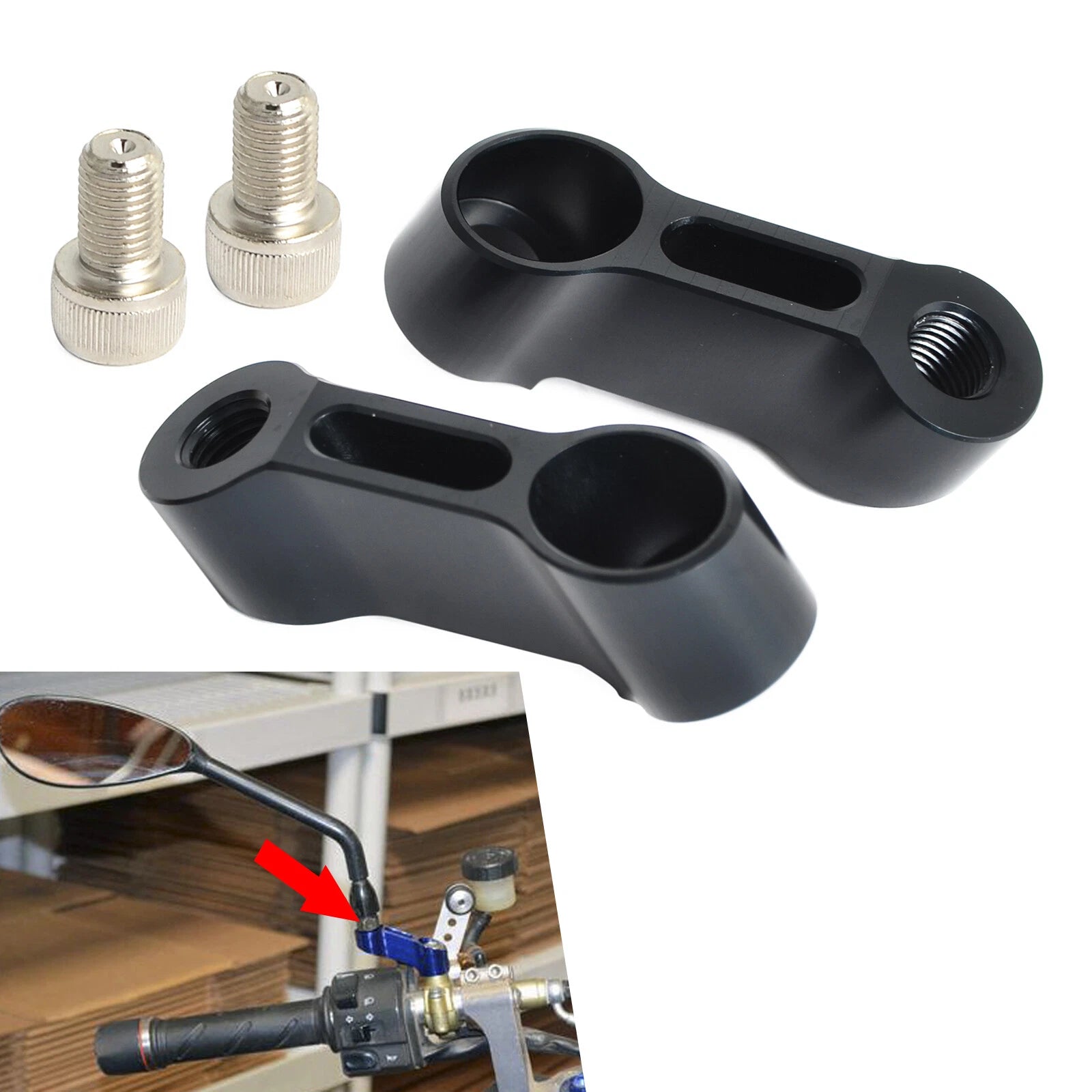 10mm Stem Mirror Mount Riser Adapter for Harley Electra Glide (2014–2023)