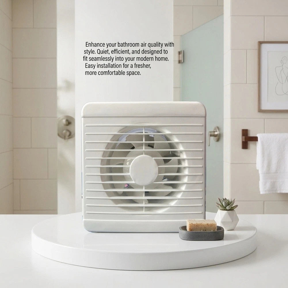 ABS Bathroom Ventilation Fan with Round Glass Window and Optimized Airflow